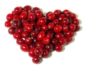 Heart with cranberries